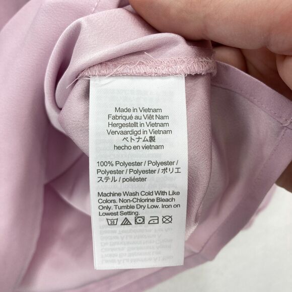 J.Crew Puff Sleeve Satin Back Crepe Top Women's XXS Petite Pink Keyhole Neckline - Picture 6 of 13